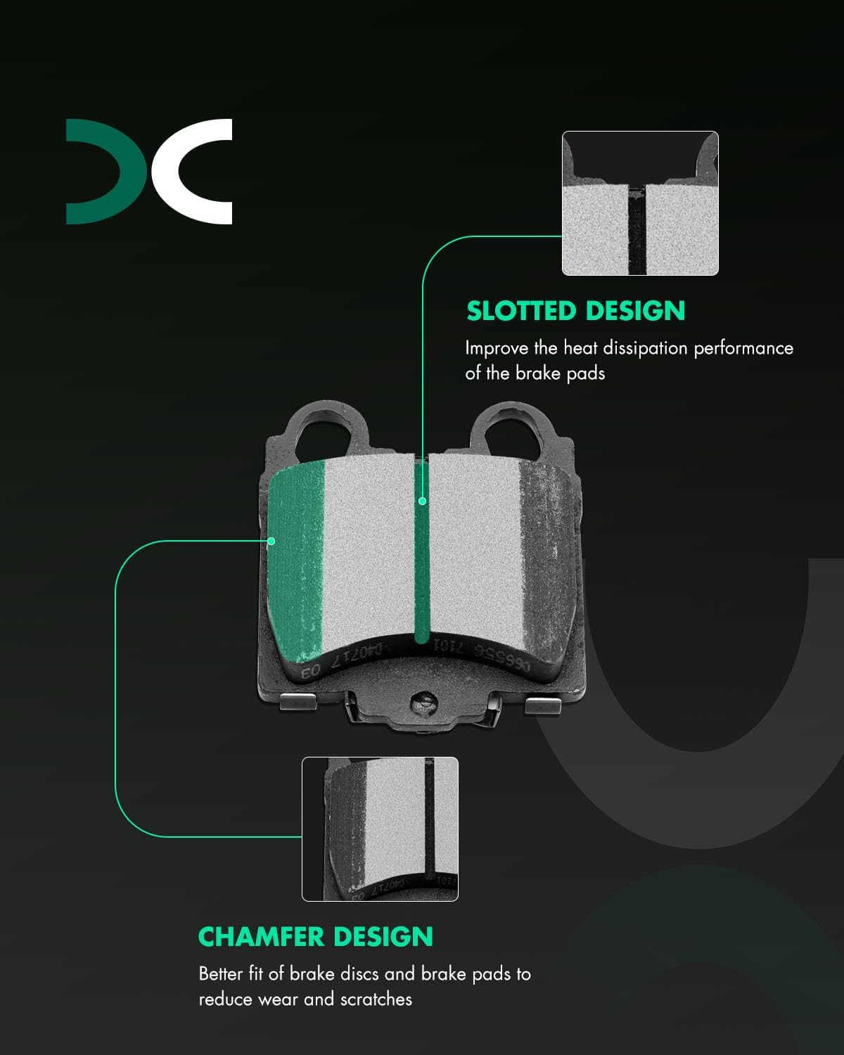 Scitoo D771 Rear Ceramic Brake Pads Sets Fit For Lexus Gs300 1998-2005, Gs400 1998-2000, Gs430 2001-2005, Is300 2001-2005, Sc430