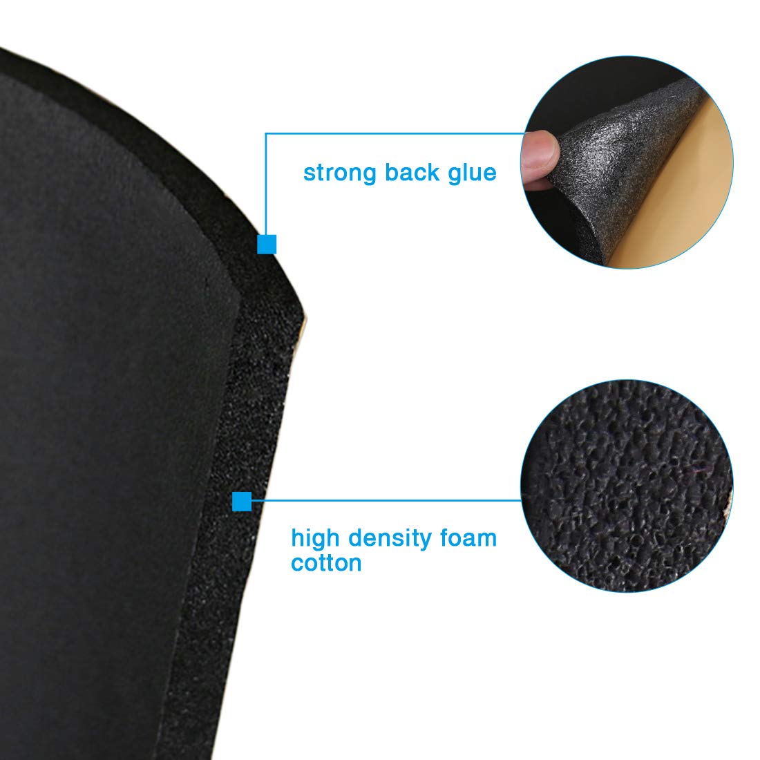 Uxcell 315Mil/8Mm 16.36Sqft Universal Car Heat Insulation Pad Underlay Foam Self-Adhesive Sound Deadening And Auto Dampening Mat 60'X 40' Black Cotton Blends