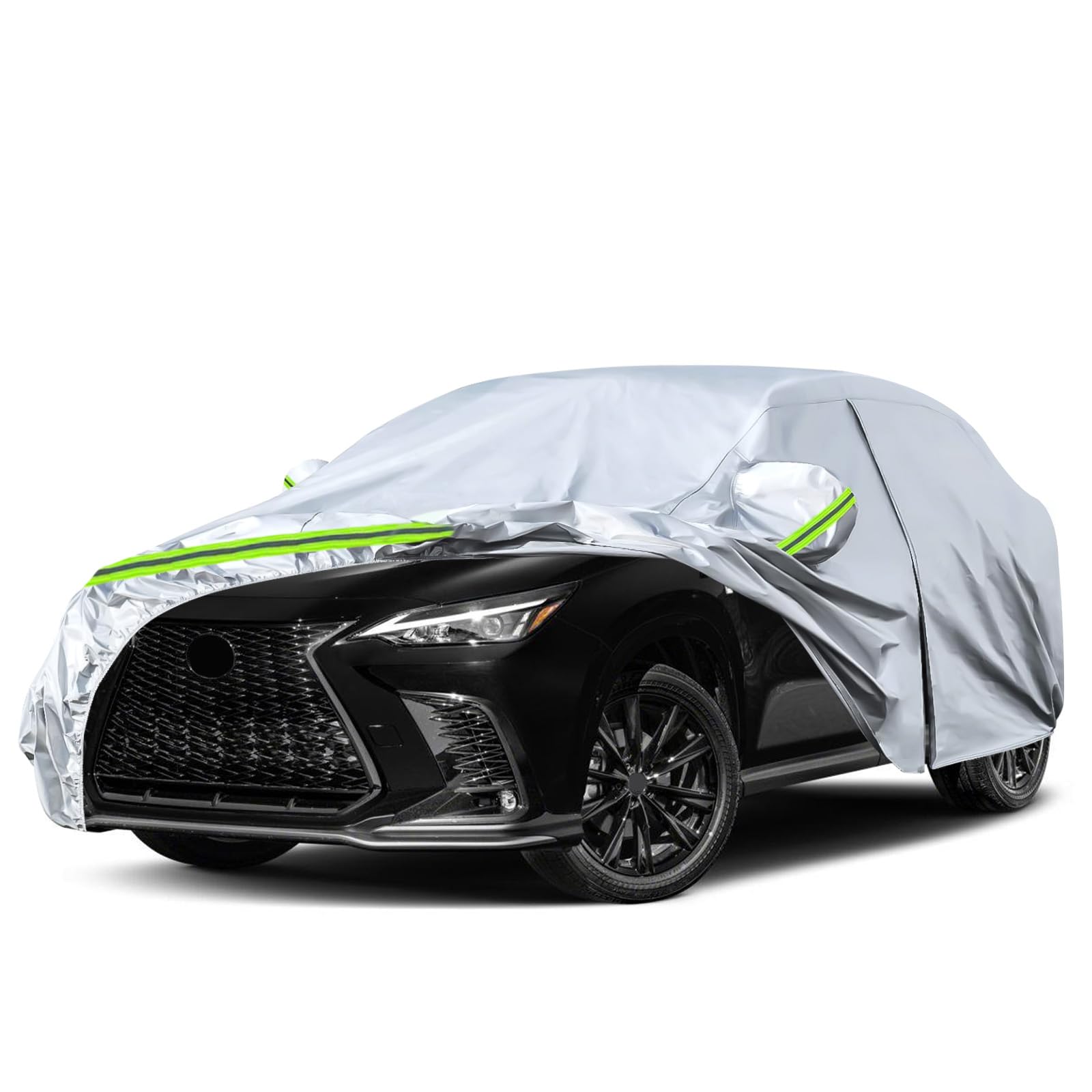 Waterproof Car Covers Replace For 2014-2025 Lexus Nx300 Nx 350 F Sport, 6 Layers Silver All Weather Custom-Fit Car Cover With Zi