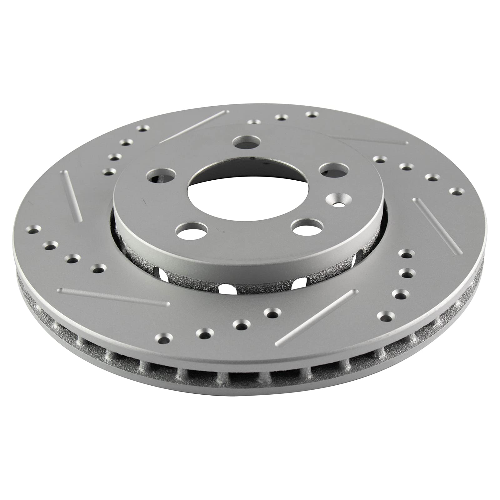 Trq Rear Performance Brake Rotors Set Premium G-Coated Cross Drilled & Slotted Compatible With 2000-2006 Audi Tt Quattro 2002-20