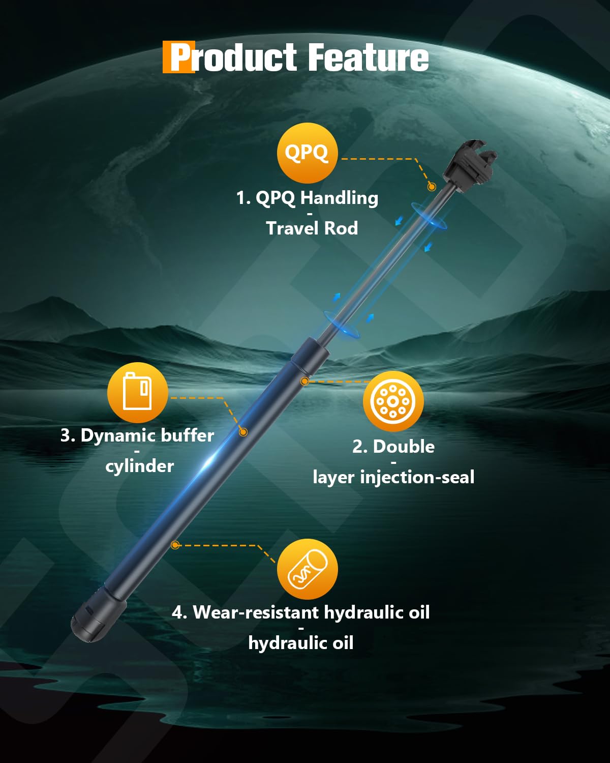 Scitoo Hood Trunk Lift Supports Replacement Struts Gas Springs Shocks Fit For Chrysler 300 2005-2008