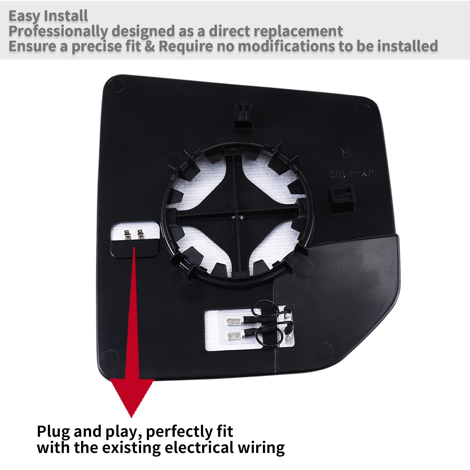 LOIYLLEN Passenger Side Mirror Replacement for Ford F150 2015 2016 2017 2018 2019 2020 - Convex Mirror Glass, Right Side Rear Vi