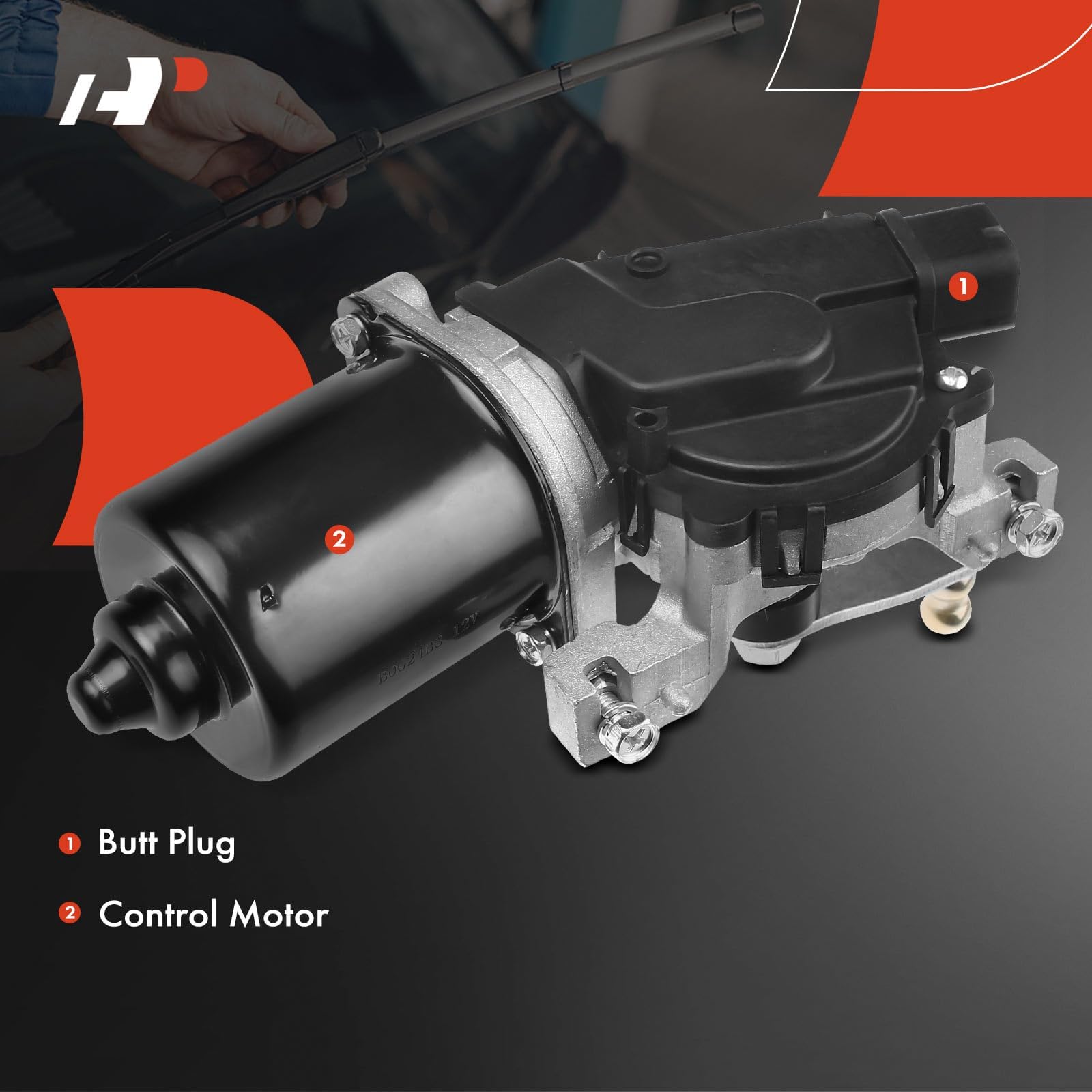 A-Premium Front Windshield Wiper Motor Compatible With Hyundai Azera 2012-2017, Sonata, Elantra & Kia Forte 2010-2013, Soul, Sou