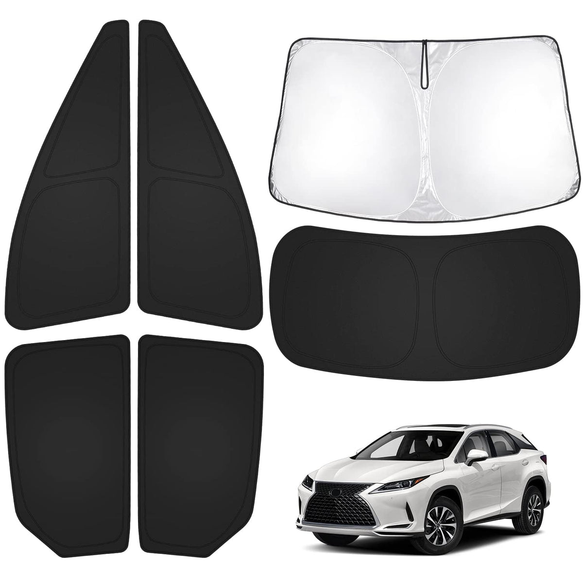 T Tgbros Sunshade For 2016-2022 Lexus Rx Windshield Rear Side Window Full Set Car Privacy Sun Shades Blocks Uv Rays Keeps Your V