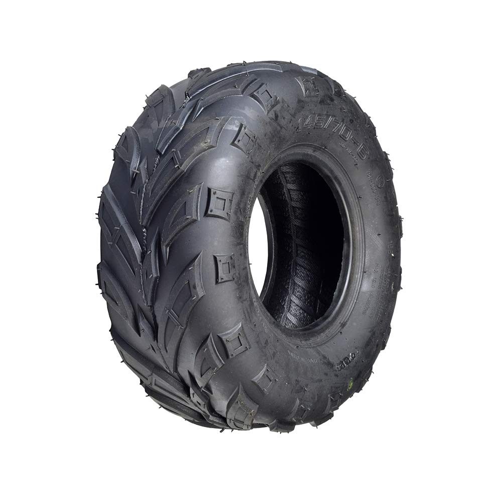 Alveytech 145/70-6 V-Tread Tire - For The Motovox Mbx10, Mbx11, & Mbx12, All Terrain, Rubber Tubeless Tires For Go-Kart, 4X4 Quad, Mini Dirt Bike, Utv, Atv, Lawn Mower And Electric Cart