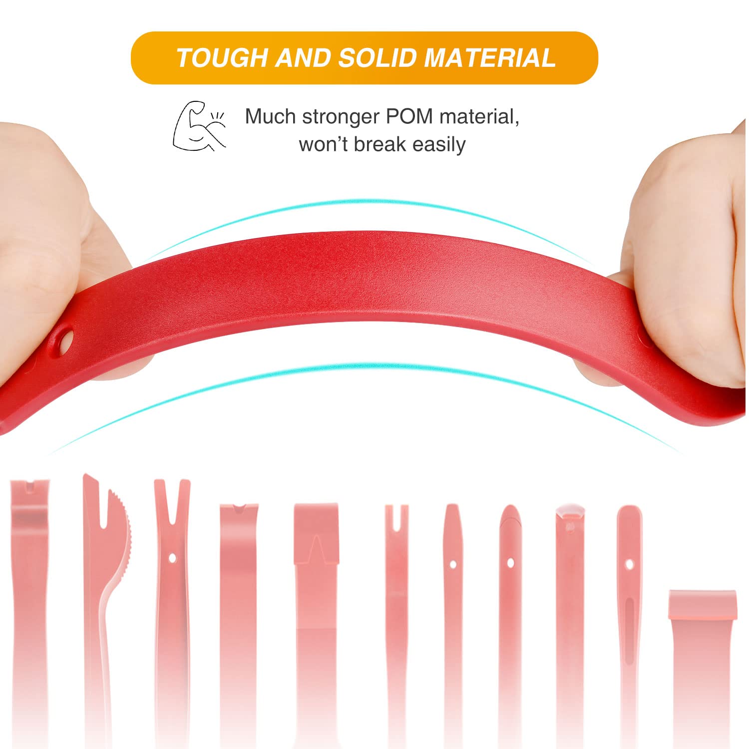 GOOACC Nylon Bumper Fastener Rivet Clips Car Clip Panel Audio Video Dashboard Dismantle Kits Installer Removal Tool (13PCS Trim