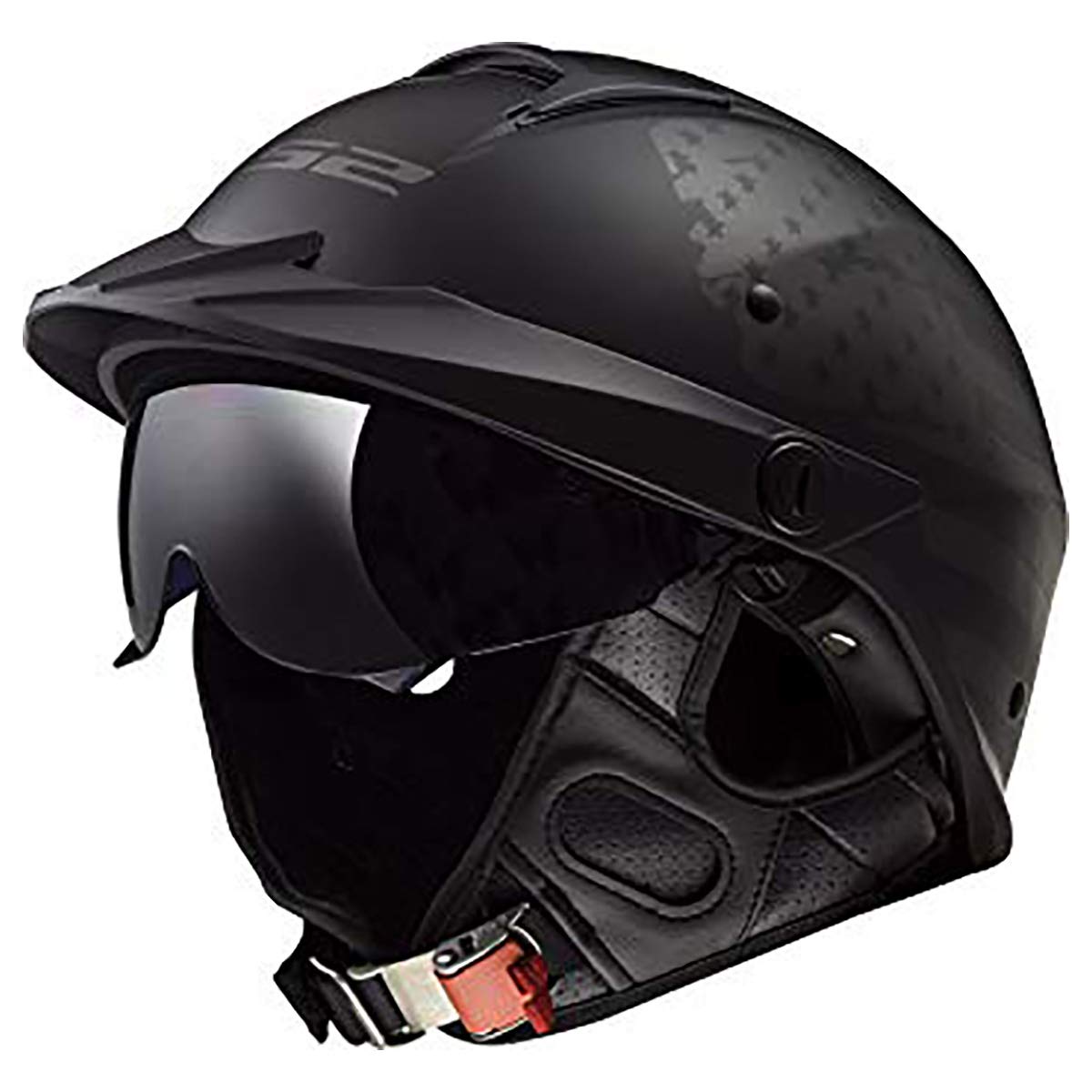 Ls2 Helmets Rebellion Motorcycle Half Helmet (1812 Black Flag - Small)