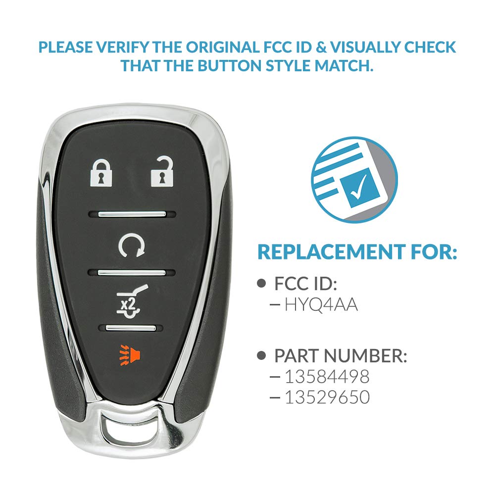 Keyless2Go Replacement For 5 Button Proximity Smart Key Chevrolet Equinox Hyq4Aa 13584498