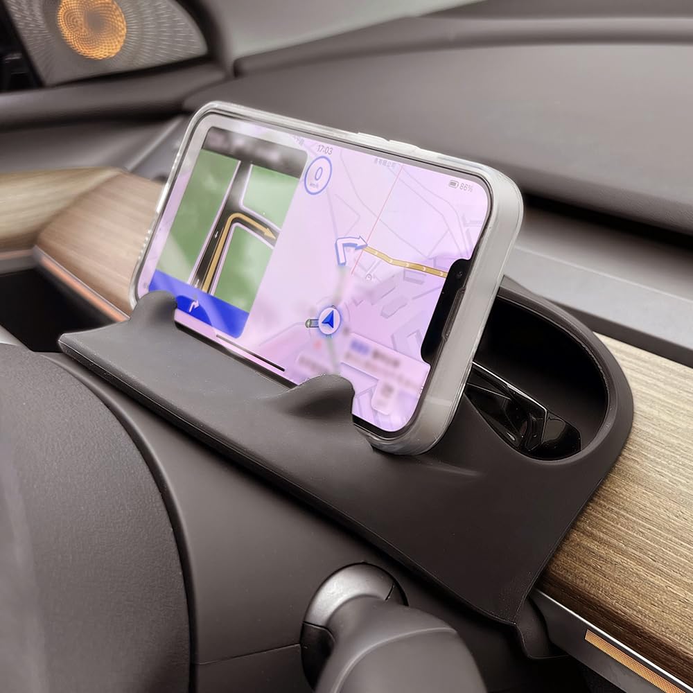 SANTACIN Tesla Model Y/Model 3 Phone Holder Display Mount Rear Organizers, The Steering Wheel Sunglasses Storage Box, Car Dashbo