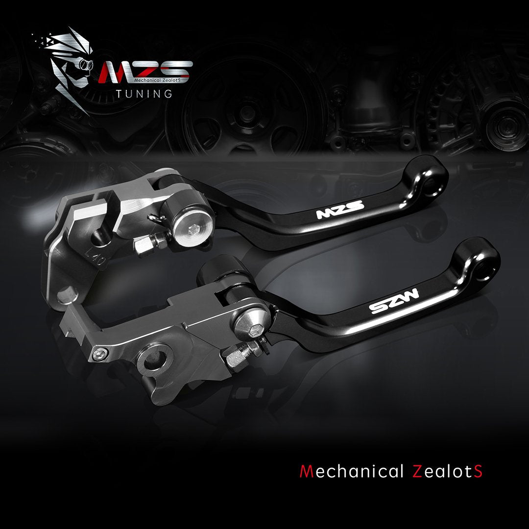Mzs Black Dirt Bike Brake Clutch Levers Pivot Adjustable Cnc Compatible With Yz125 Yz250 Yz426F Yz450F 2001-2007 / Yz250F 2001-2