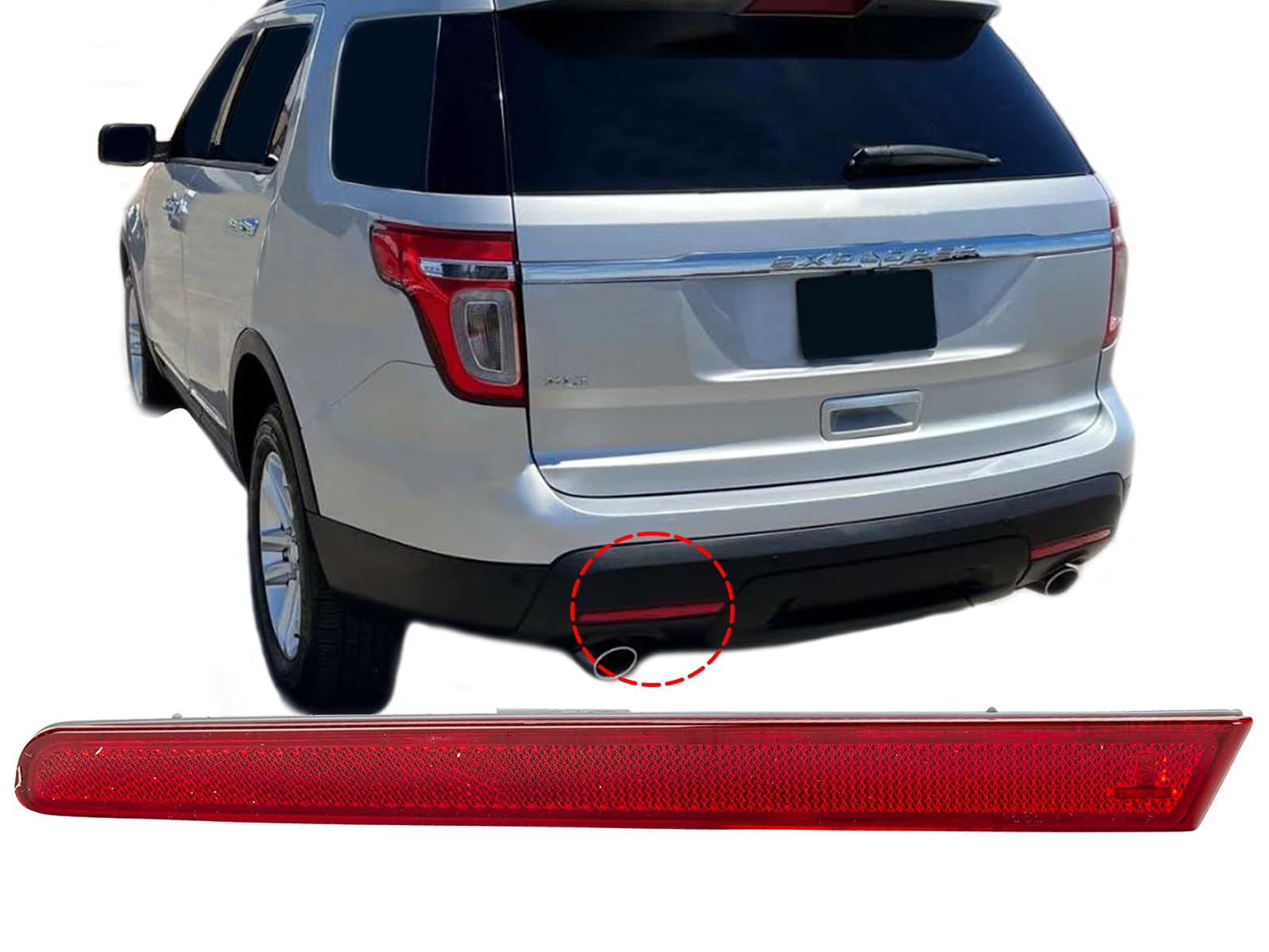 APA Replacement Rear Bumper Reflector for 2011 2012 2013 2014 2015 Explorer Driver Left LH Side BB5Z15A448B FO1184100C