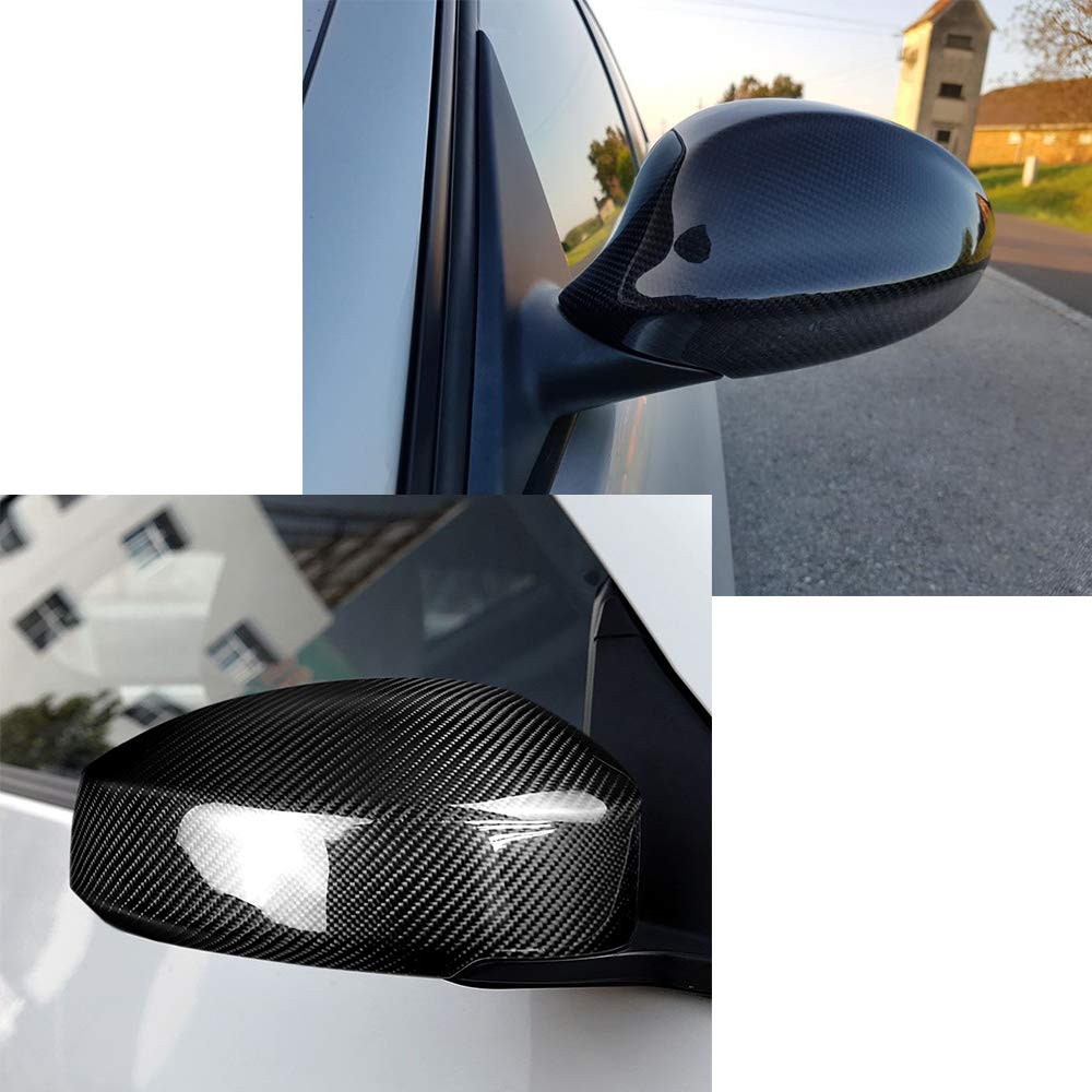 Mcarcar Kit Real Carbon Fiber Mirror Cover Caps Fit For Nissan 350Z Z33 Coupe Convertible 2003-2009 Add-On Cf Door Rearview Mirror Caps Car Exterior Outside Shell