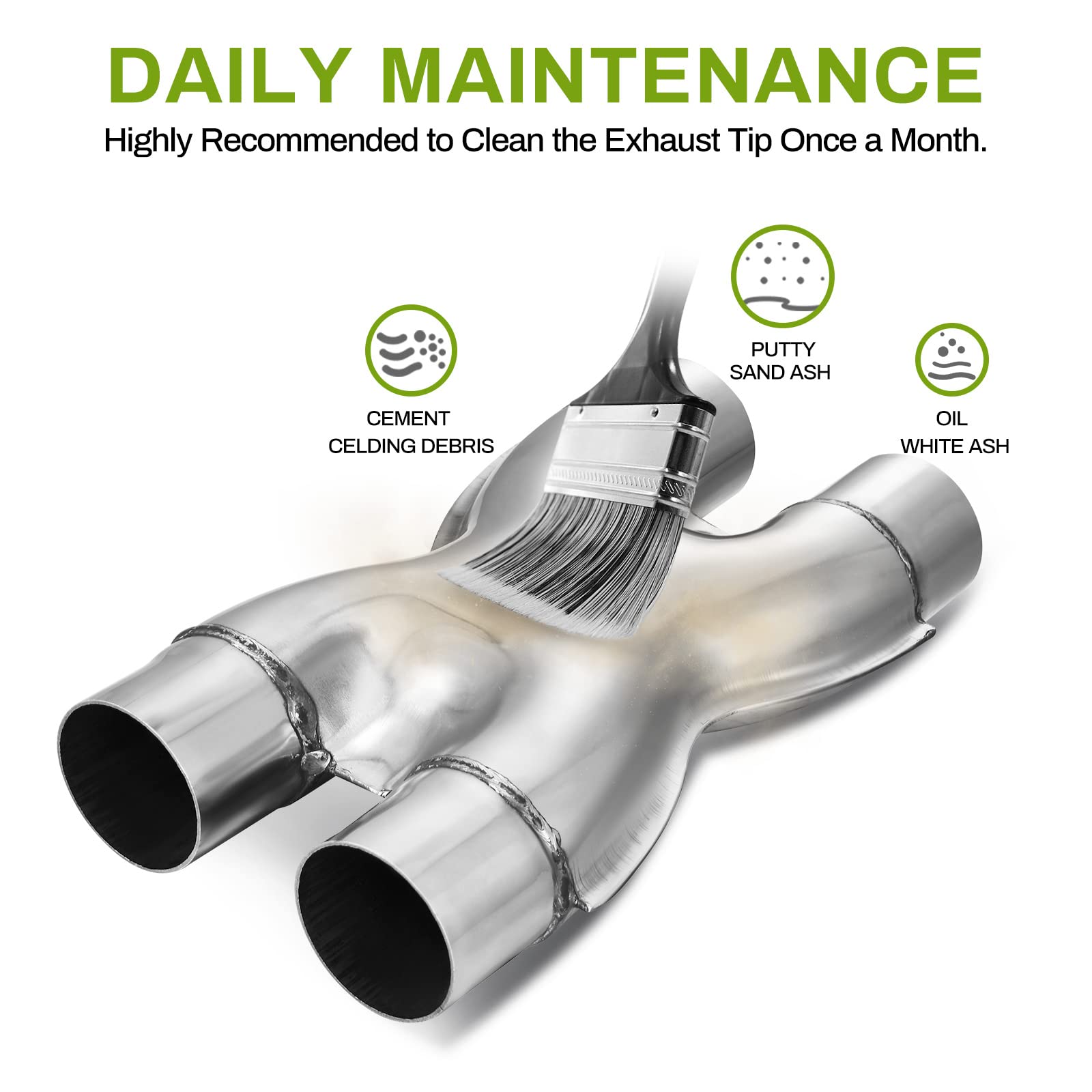 Autosaver88 2.25 Inch Exhaust X Pipe, 2.25'' Dual Inlet/Outlet 12'' Long Stainless Steel Universal Exhaust Pipe Adapter Connecto