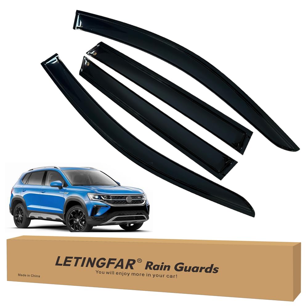 LETINGFAR Window Visors Rain Guards for Volkswagen Taos 2021 2022 2023 2024 Accessories, Wind Deflectors Vent Shades for Volkswa