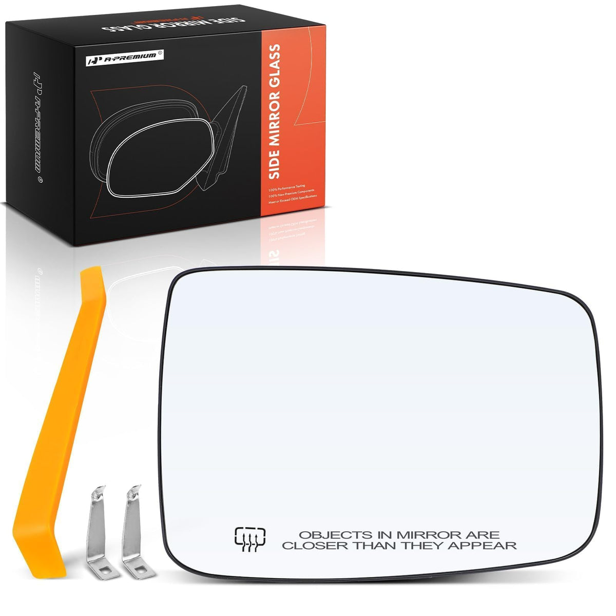 A-Premium Right Passenger Side Heated Mirror Glass with Backing Plate Compatible with Ram 1500 2011-2019, 2500 2011-2018, 1500 C