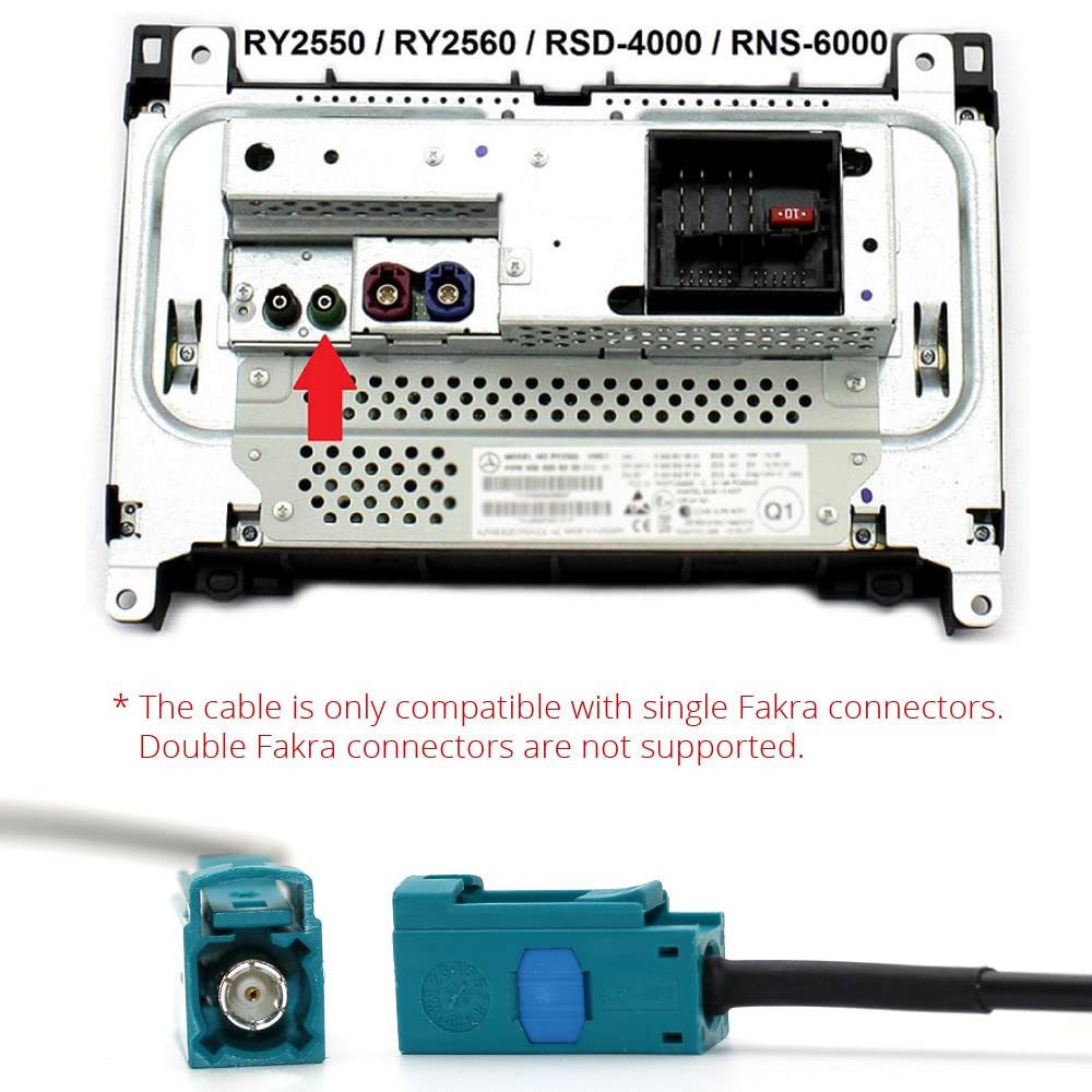 Thecoolcube Reverse Camera Adapter Fakra To Rca Reversing Parking Cable Compatible With Benz A/B/C/Cl/Clc/Cls/E/Gl/M/R/Sl/Slk/Sl