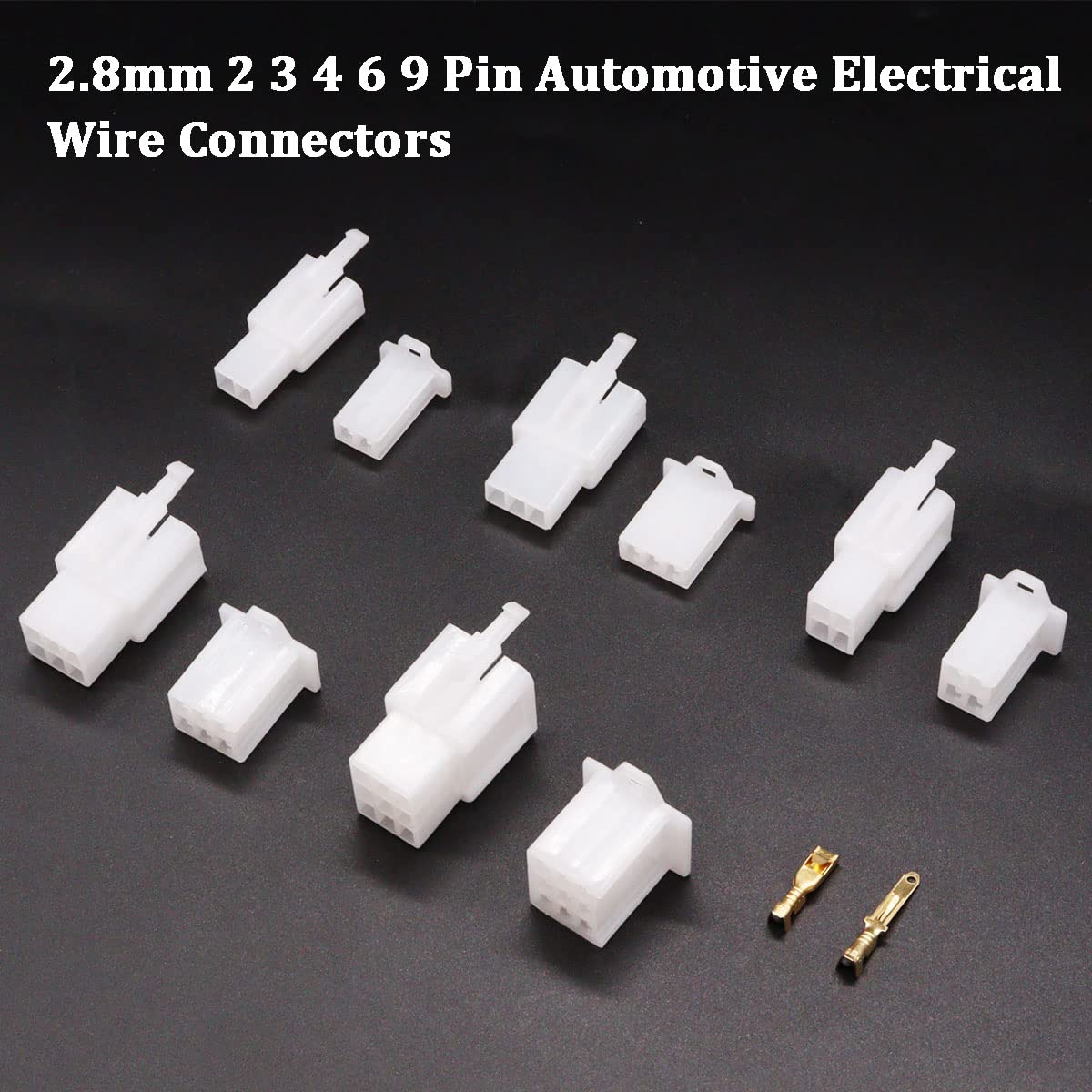 Seamaka 432pcs Automotive Electrical Wire Connectors Kit 2.8mm 2 3 4 6 9 Pin Automotive Electrical Wire Male Female Socket Plug
