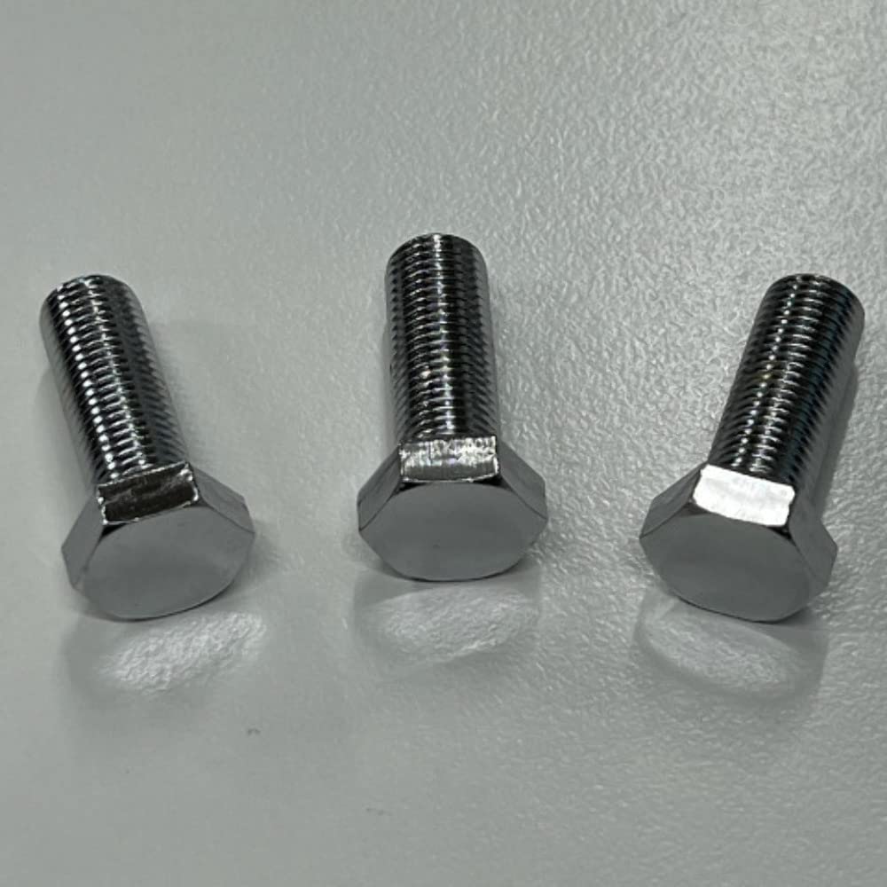 Pirate Mfg Chrome Crankshaft Pulley Bolt Kit 3/8-24 X 1, Compatible With Chevy Sb 283-350