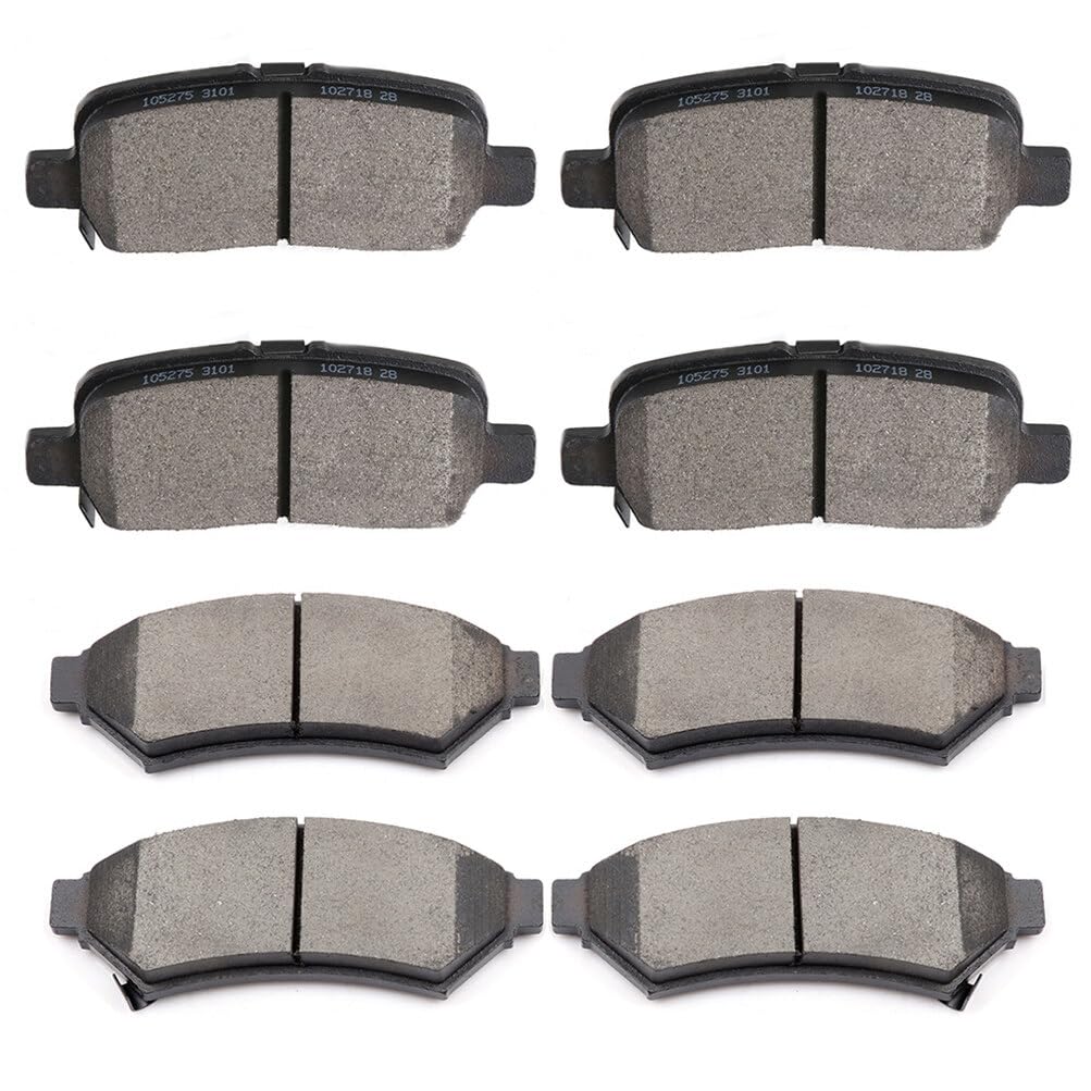 Scitoo D1075 D999 Front Ceramic Rear Semi-Metal Brake Pads Sets Fit For Buick Allure 2005-2009,For Buick Lacrosse 2005-2009,For
