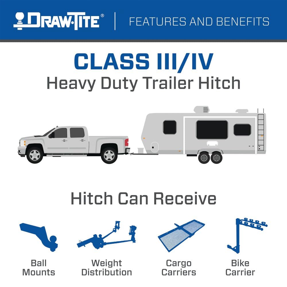 Draw-Tite 76226 Class 3 Trailer Hitch, 2 Inch Receiver, Black, Compatible with 2011-2022 BMW X3