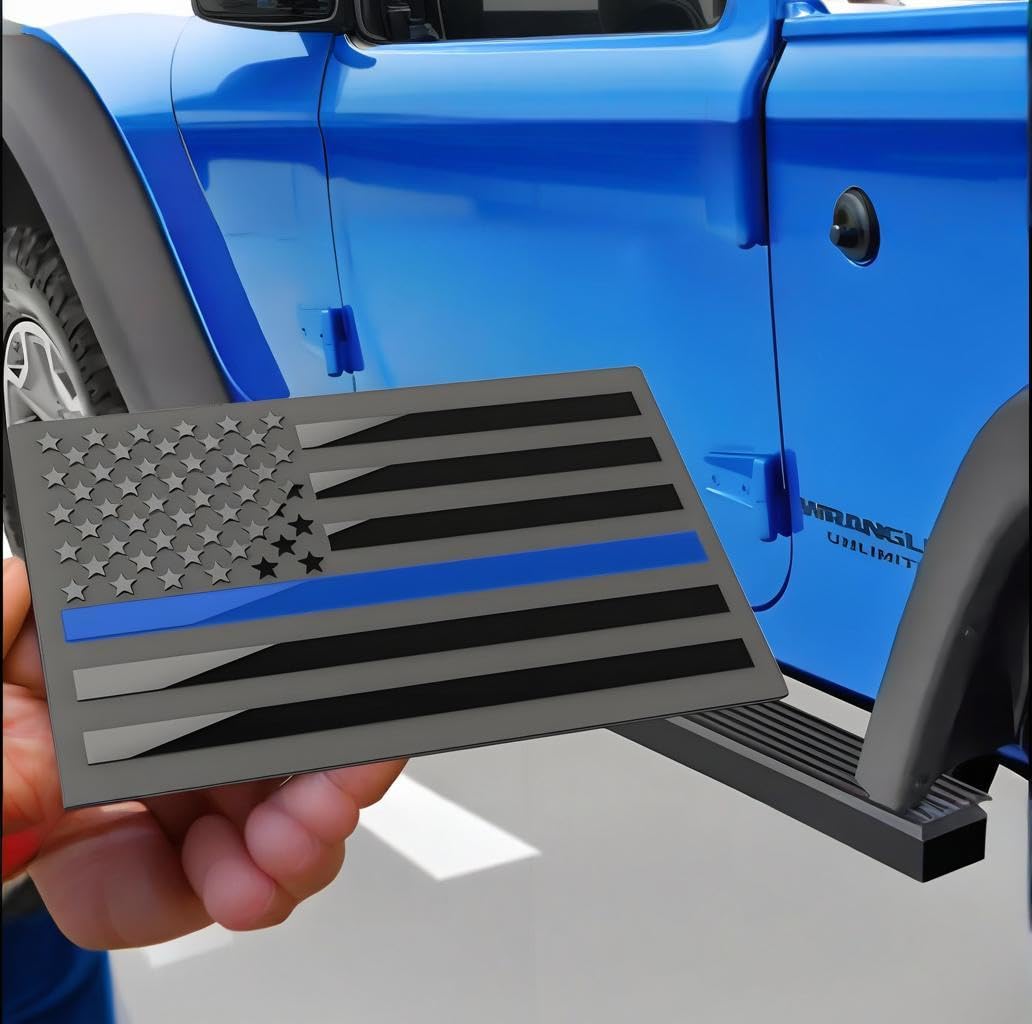 3 Pack Aluminium American Flag Emblem Deca For Cars & Trucks, 5 X 3 Inch American Usa Flag Decal Sticker,Support Usa Police And