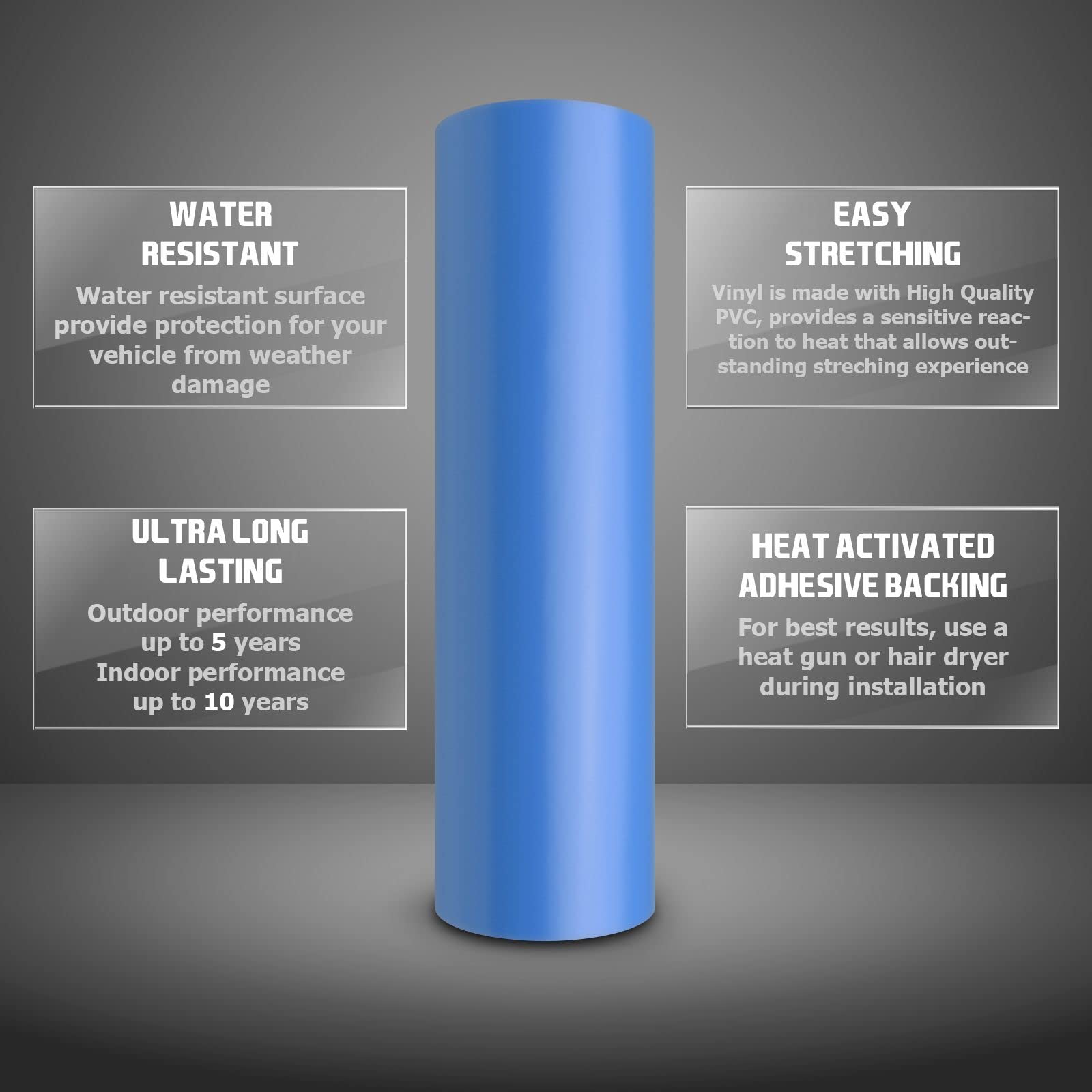 12X60 (1Ftx5Ft) Marina Blue Premium Satin Matte Flat Vinyl Wrap Sticker Diy Decal Film Sheet Auto Car Vehicle Motocycle Air Release Bubble Free Self Adhesive Peel And Stick Free Tool Kit