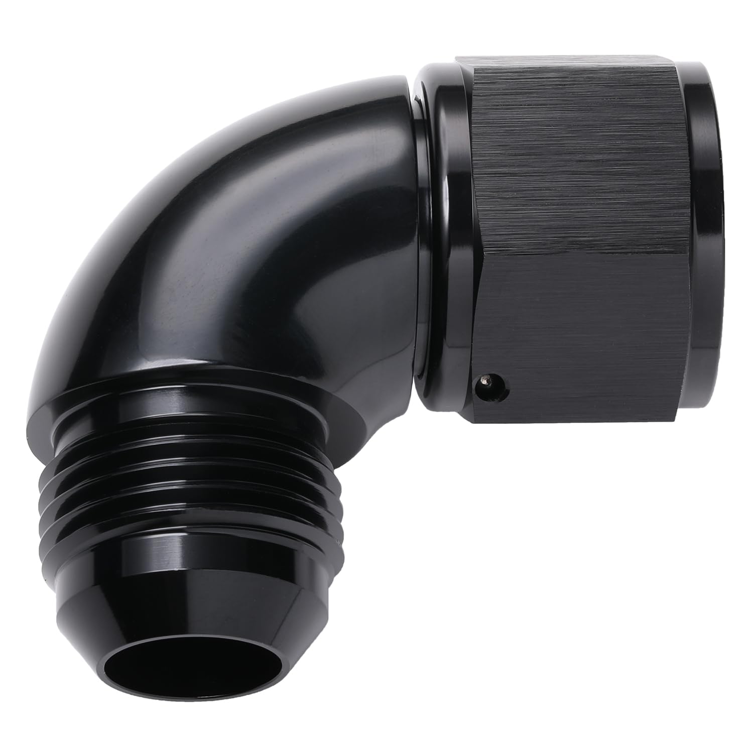 Podavelle 90 Degree 12An Male To 12An Female Swivel Full Flow Fitting Adapter Coupler Aluminum Black