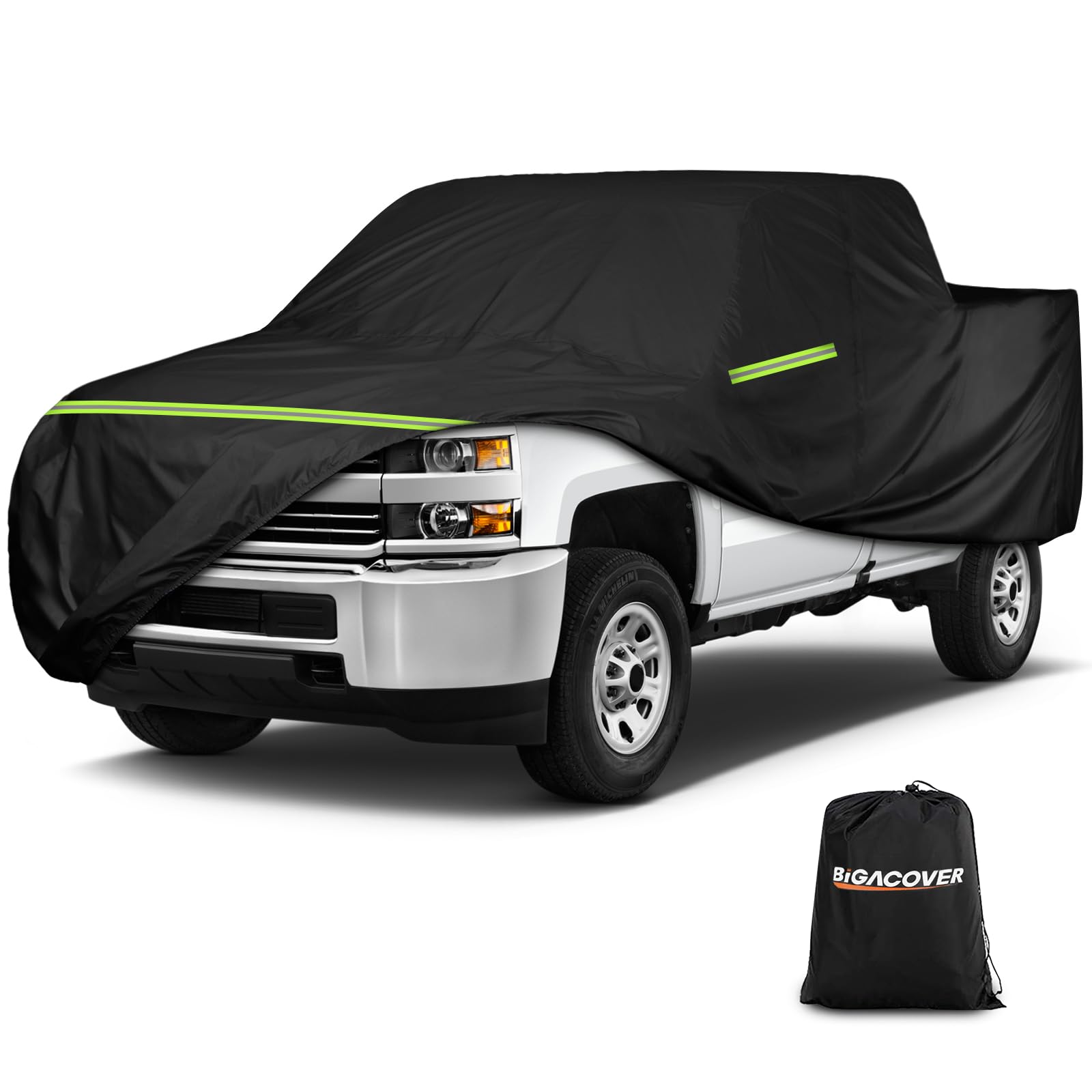 Car Hail Cover Protector for Silverado 2500 3500 HD Truck Cover Crew Cab Short Bed 6.6ft,Car Covers with Zipper Windproof 420D O