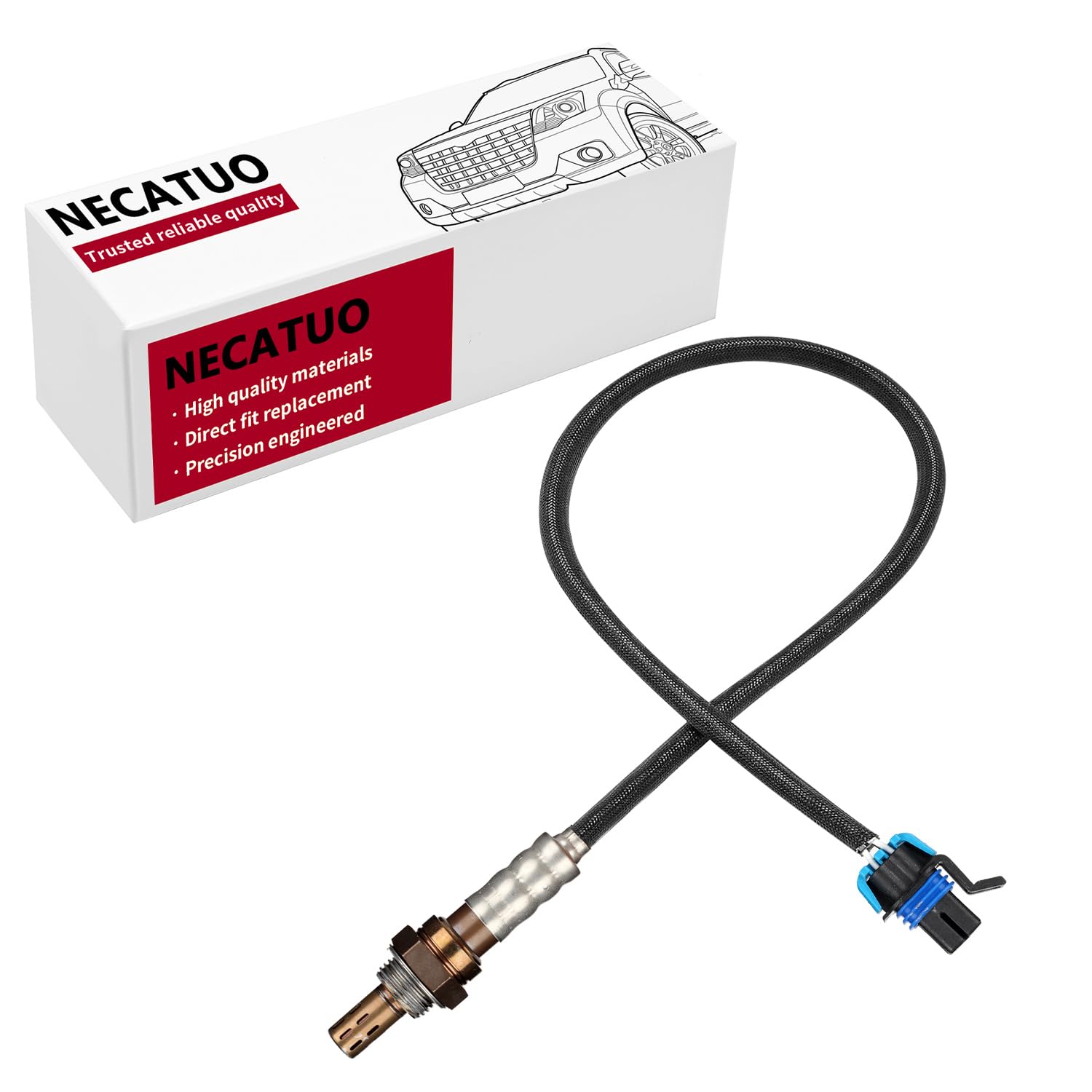 Necatuo 234-4337 Downstream O2 Oxygen Sensor Heated Air Fuel Ratio Compatible With Chevrolet Impala Colorado Gmc Canyon Buick Ce