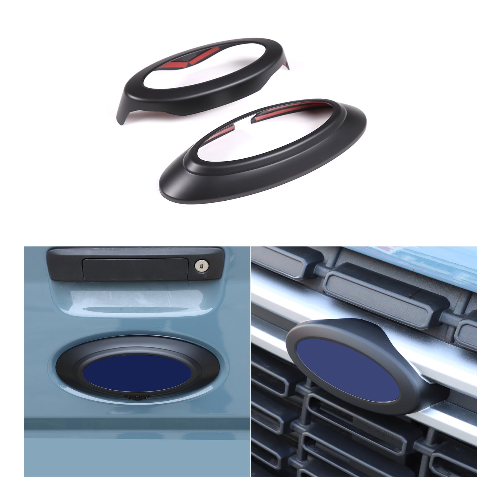 For Ford Maverick 2022-2024 Front Rear Tailgate Emblem Sticker Frame Trim Emblem Decoration Cover Logo Emblem For Maverick Accessories (Matte Black)