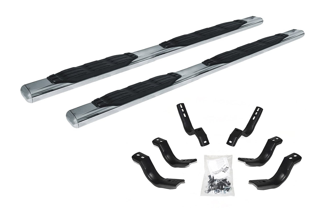 Go Rhino 105443580Ps 5' 1000 Series Side Steps W Mounting Brackets Kit - Stainless - Double Cab Only For Toyota 22-24 Tundra (Extended Cab Pickup)
