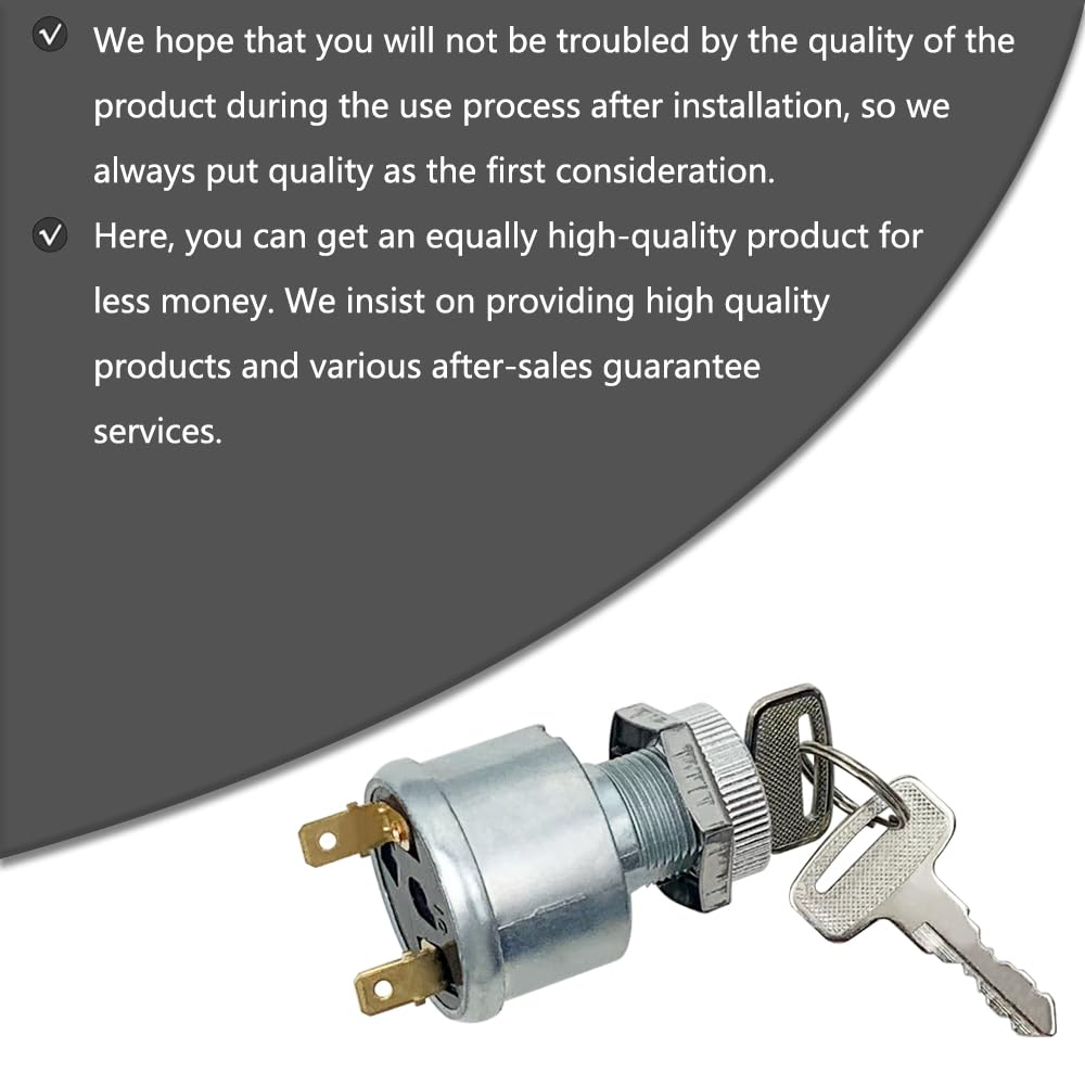 Ignition Switch Replace 17421G1 For E-Z-Go Ezgo Golf Cars 2 Prong 4 Key Free Terminals Carabiner