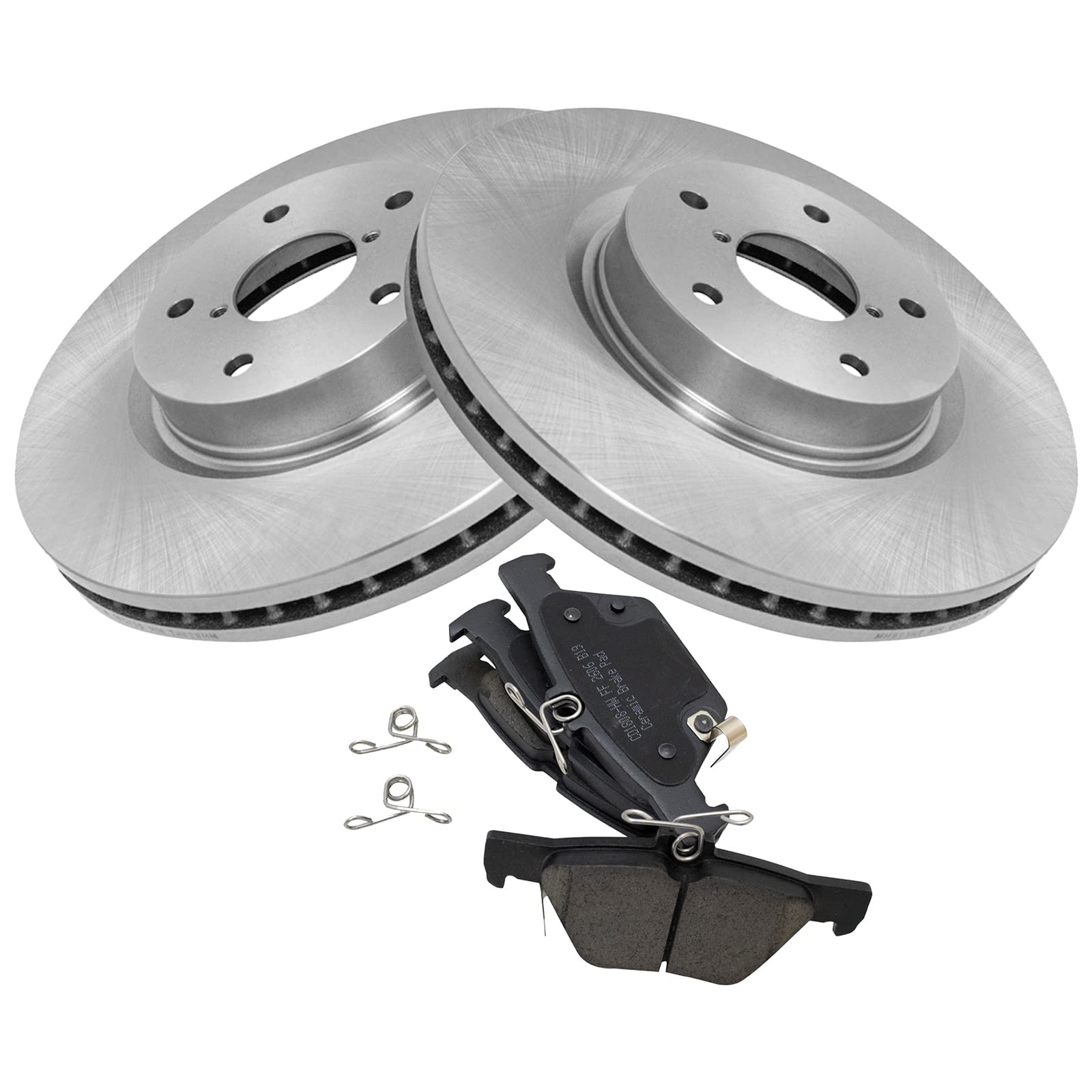 TRQ Rear Brake Pad & Rotor Kit Brake Pads Brake Rotor Ceramic Vented Compatible with 2015-2021 Subaru Legacy Outback 2017-2019 W