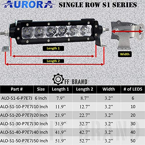 Aurora - 40 Inch Off Road Led Light Bar - Single Row 17,120 Lumens - 200 Watts