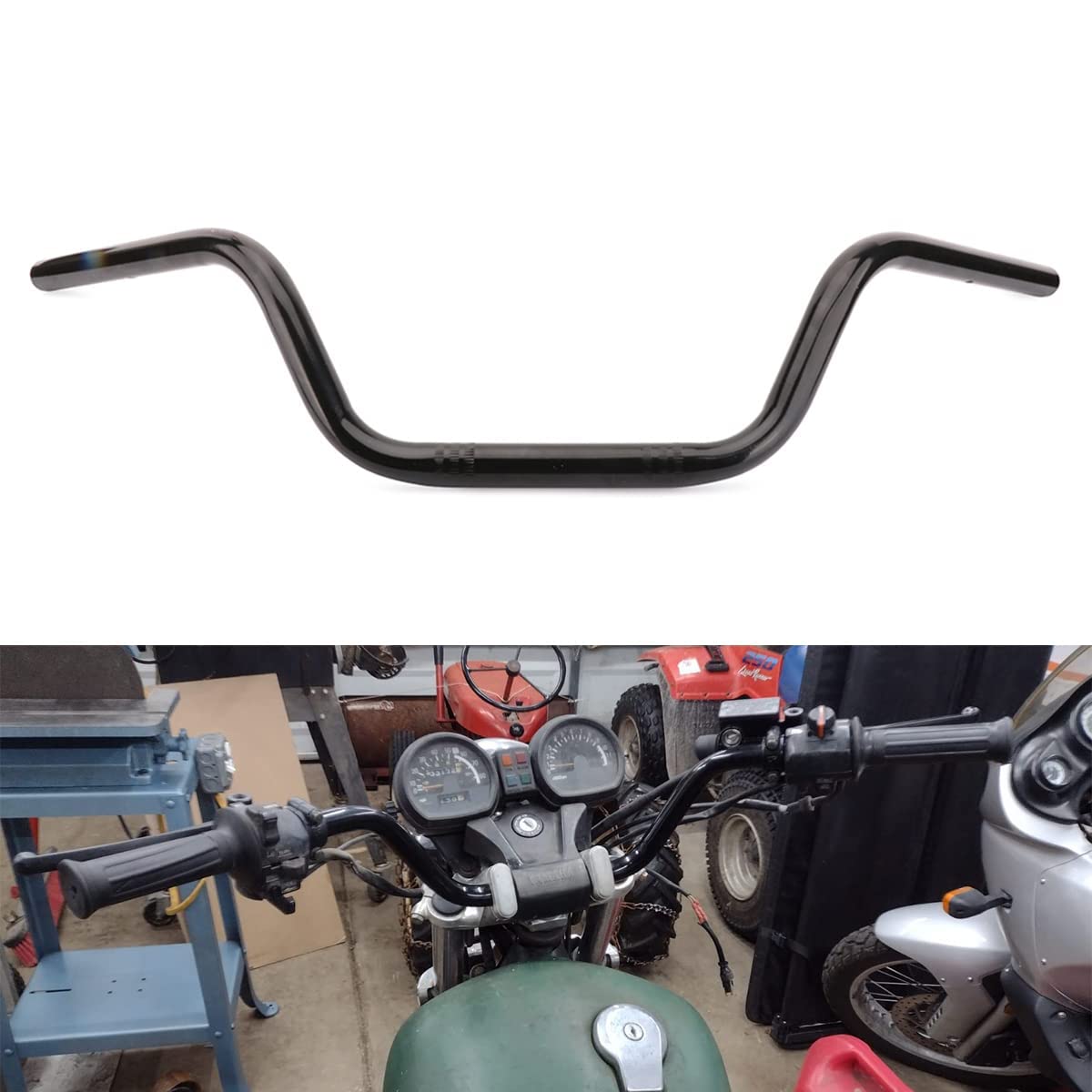 AnXin Motorcycle 7/8'' Drag Handlebars High-Rise Tracker Handle Bars Universal For Sportster XL 883 1200 Cruiser Bobber Custom C