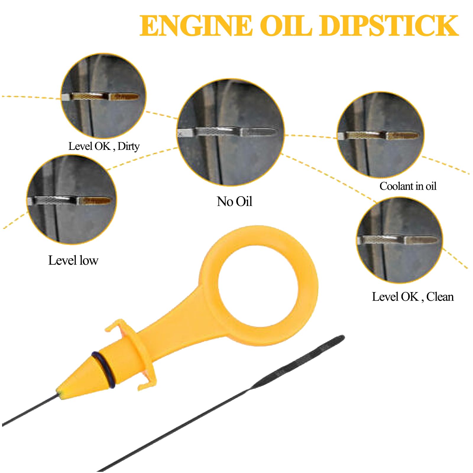 E-Vniko Engine Oil Level Dipstick Indicator for Audi A3, A4, A5, Q3, Q5, Passat B6, Jetta - Replace 06H115611