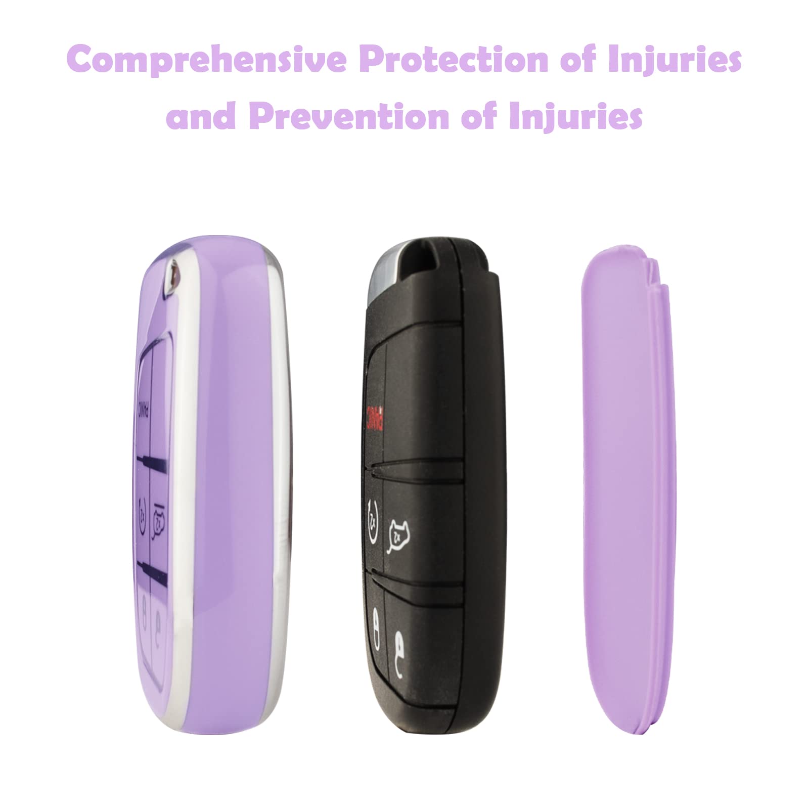 Xiyang Trade For Jeep Key Fob Cover With Keychain,Soft Tpu Key Case Shell Full Protection For Grand Cherokee Renegade Chrysler 2