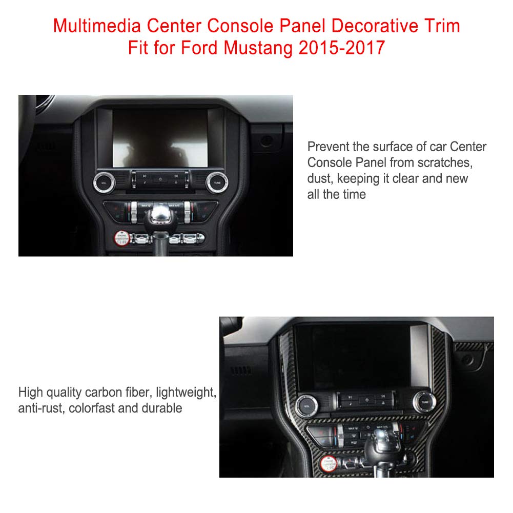 Acouto Carbon Fiber Center Console Panel Trim For 2015-2017 Multimedia Center Console Panel Frame Decorative Trim Sticker Car Styling Sticker Decals