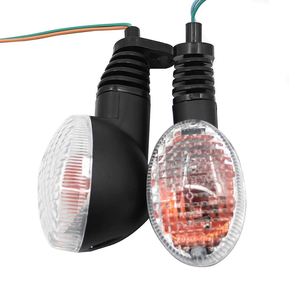 Motoparty Motorcycle Turn Signals For Kawasaki Ex250R Ninja 250R Klx250S Klx250Sf Vn650 Vulcan S Front/Rear Turn Signal Indicator Light Blinker Lamp Motorcycle,(Transparent Shell)