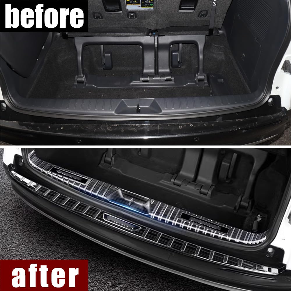 ERIDANUS Auto Accessories Fit for Toyota Sienna 2023 2022 2021 Rear Outside Bumper Sill Plate Guard Cover Trim (Black) Stainless
