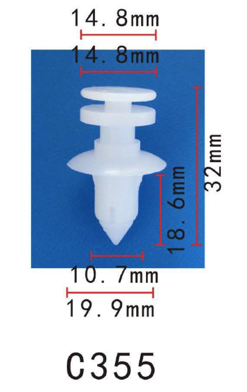 Autobahn88 Retainer Clip For Door Trim Molding, Compatible With Ford 2002-01 (Pack Of 20)