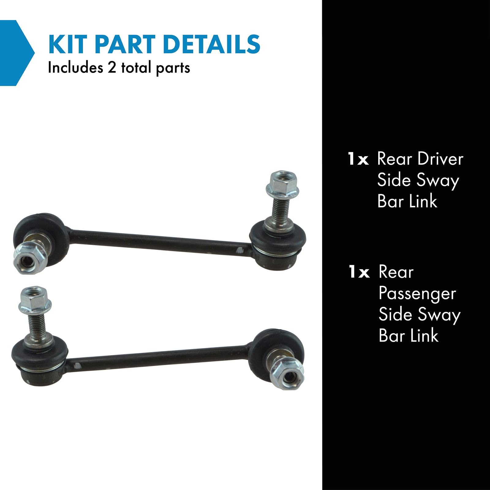 Trq Rear Sway Bar Stabilizer Link Set Compatible With 2017-2019 Acura Nsx 2009-2014 Tl 2015-2019 Tlx Tsx 2008-2017 Honda Accord