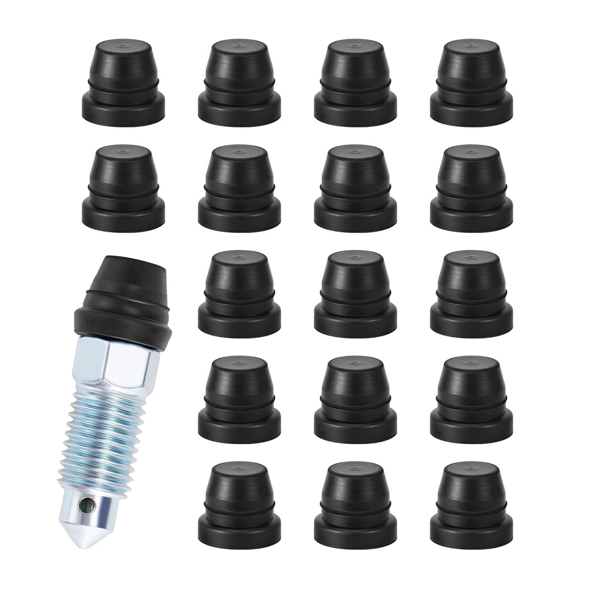 18PCS Car Brake Bleeder Screw Caps, Auto Rubber Grease Fitting Cap Dust Zerk Cover, Car Brake Bleeder Nipple Cap, Universal Brak