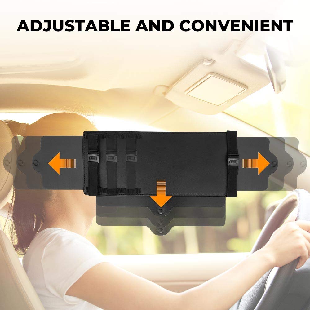 JoyTutus Car Sun Visor Sunshade Extender, Adjustable Car Sun Visor Extender Protects from Anti-Glare, UV Rays Blocker Window Sun Visor Windshield Sunshade Extender for Car SUV