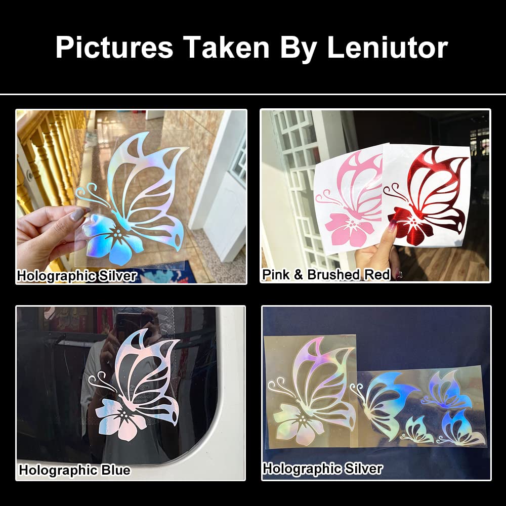 Leniutor 5Pcs Butterfly Car Decal Set, Waterproof Vinyl Butterflies Sticker for Cars Women Girl Car Stickers Beautiful Reflectiv