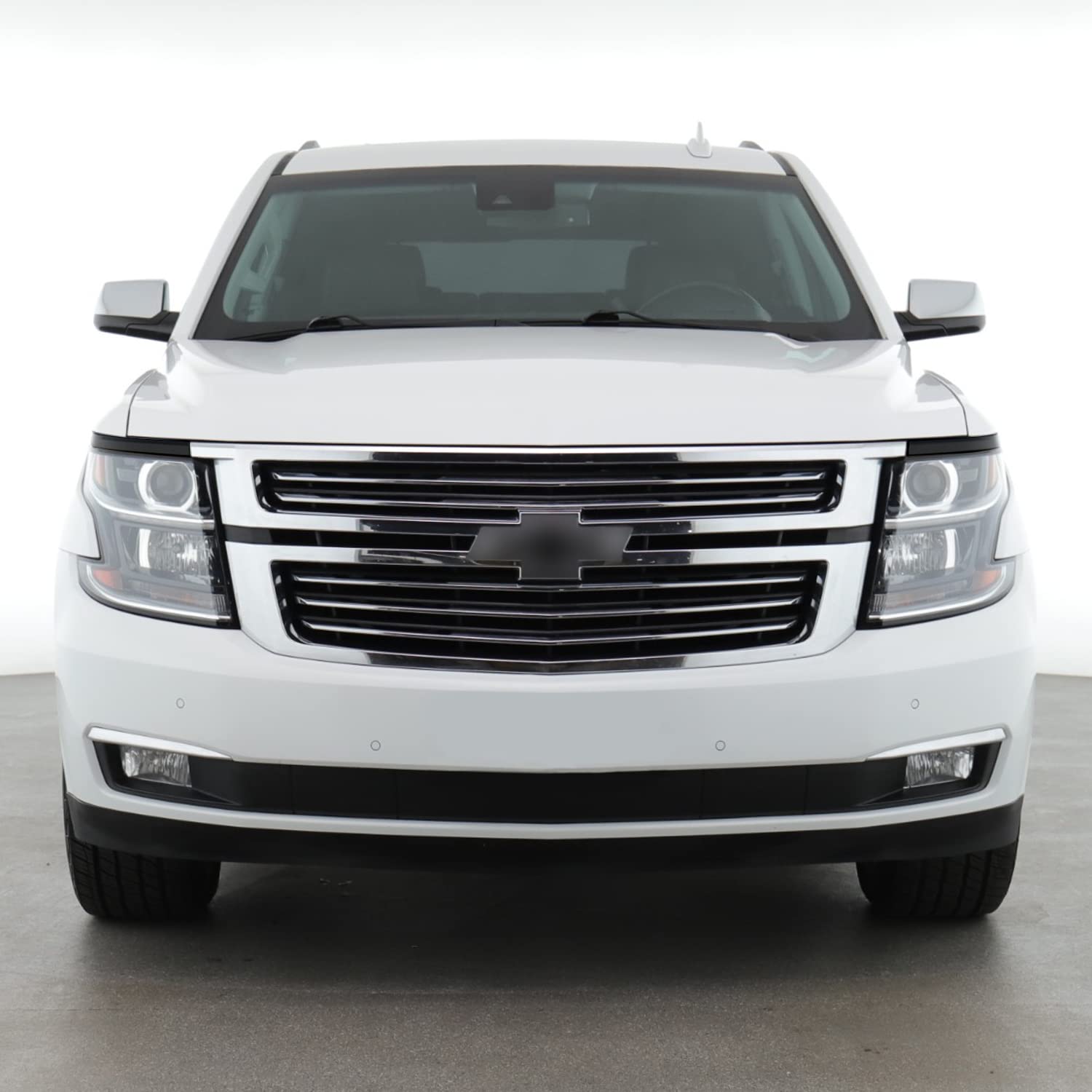 Slickmod Chrome Delete Blackout Vinyl Overlay For 2015-2020 Chevy Tahoe Headlight Bezel Trim (Gloss Black)