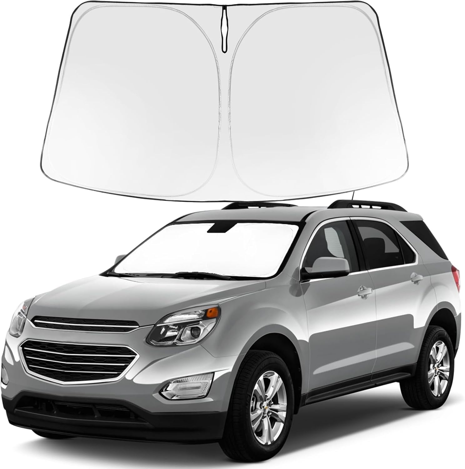 Proadsy 2025 Upgrade Windshield Sun Shade Custom Fit 2010-2017 Chevrolet Equinox Foldable Front Sunshade Protector Sun Visor Blo