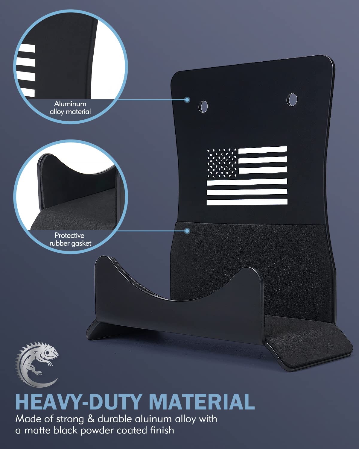 Lupar America Flag Storage Door Hangers, Aluminum Wall-Mounted Removable Door Storage Rack Holder With Rubber Lining Compatible