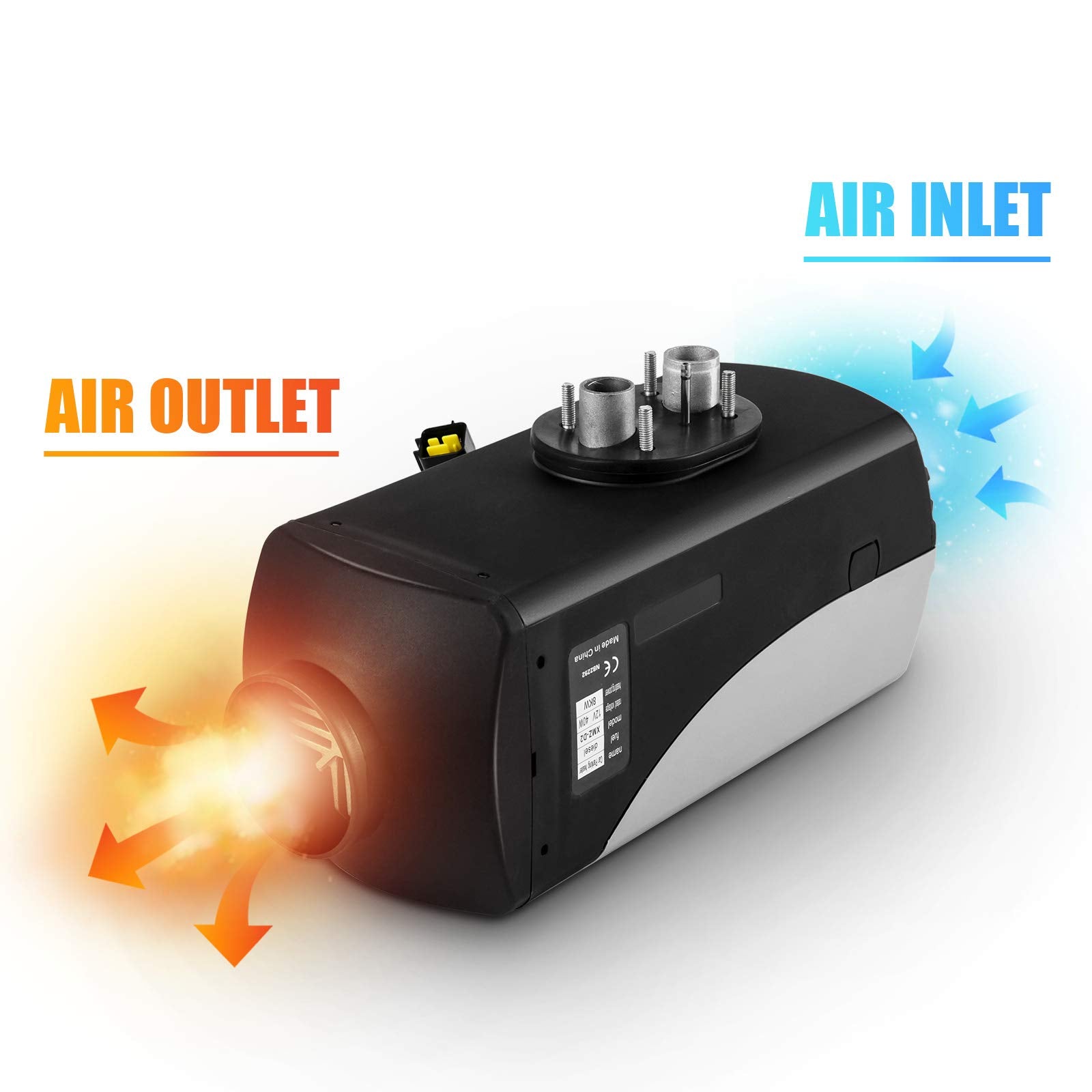 Fiberfly Diesel Heater 8Kw, 15L Tank, Diesel Air Heater 12V,Muffler, Diesel Parking Heater With Lcd Thermostat Monitor & Remote