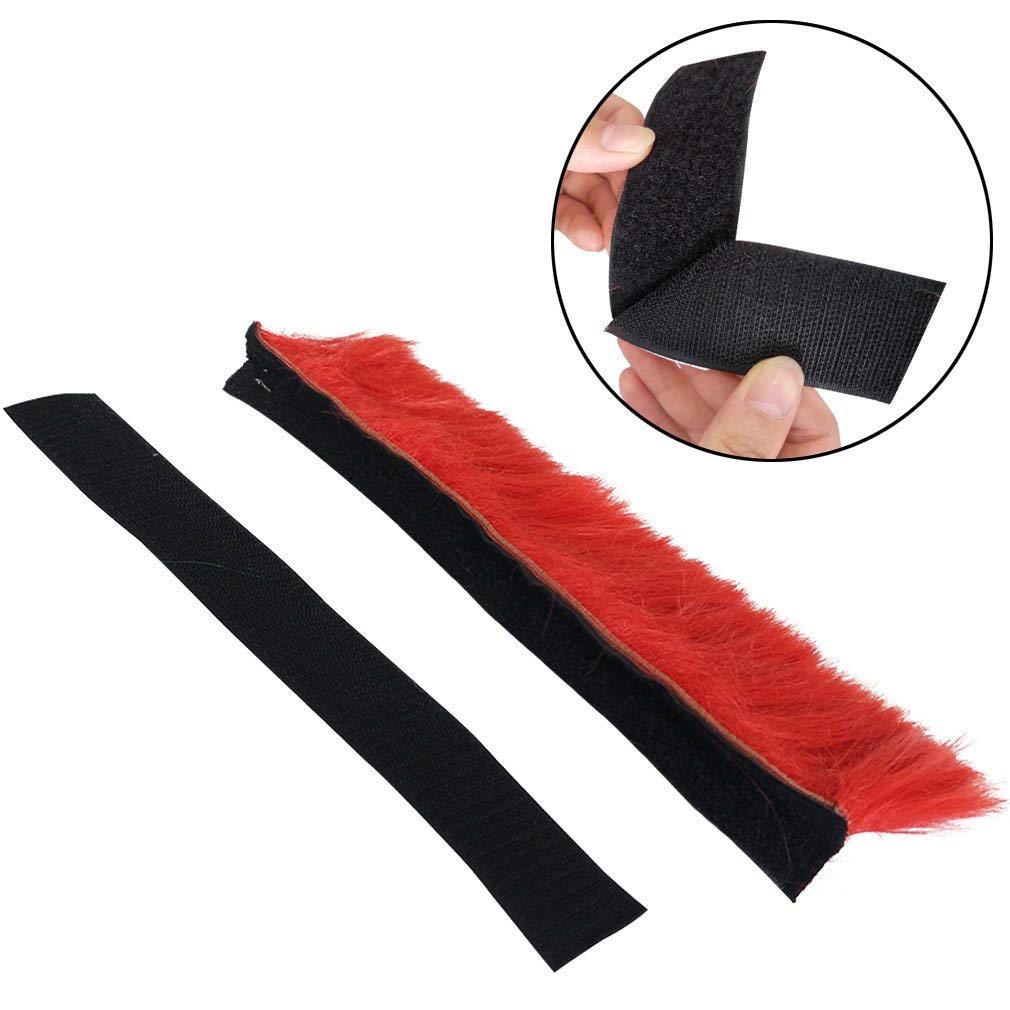 3T-Sister Helmet Mohawk Wig Motorcycle Adhesive Mohawk Hair Patches Skinhead Costumes Wig-Red (Helmet Not Included)